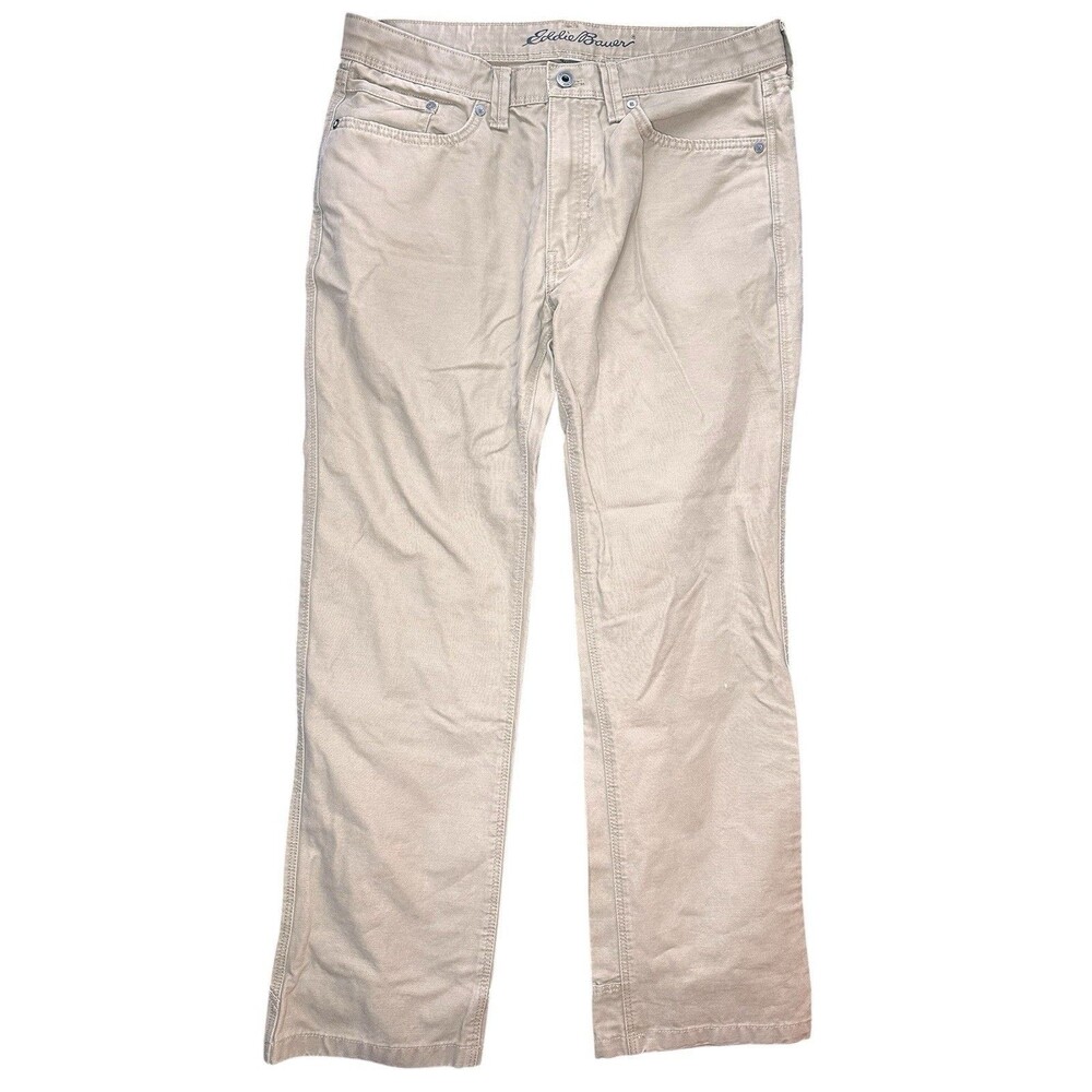 Men’s Eddie Bauer Tan Sand Chino Khaki Pants 33x30 Casual